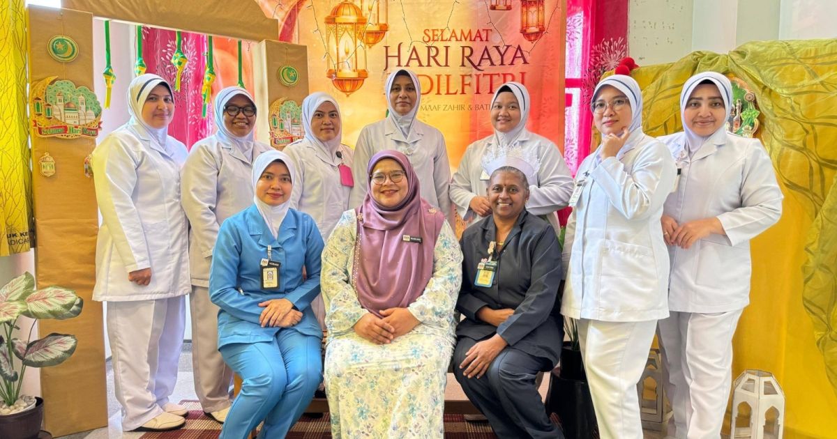 Program Menyantuni Kakitangan Bertugas dan Pesakit Tibi bersama Pengurusan Tertinggi HoSHAS pada pagi 1 Syawal 1447H.