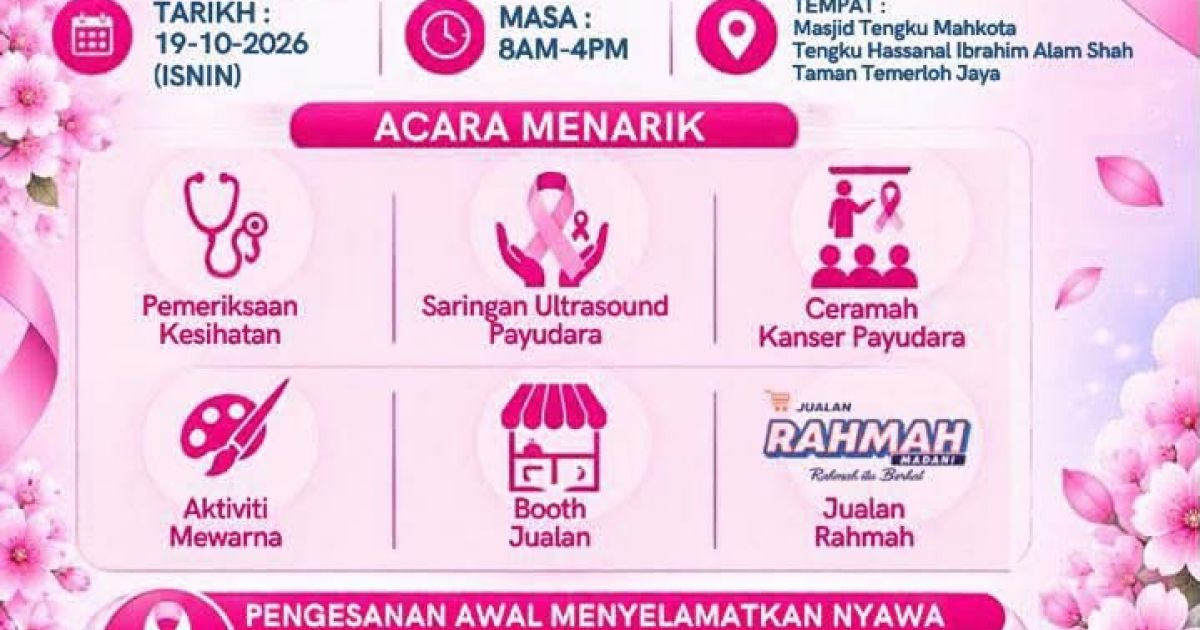 Program Saringan Kanser Payudara Sempena Pink Oktober 2026